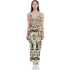 Love Abstract Background Love Textures V-neck Camisole Jumpsuit by nateshop