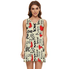 Love Abstract Background Love Textures Tiered Sleeveless Mini Dress by nateshop