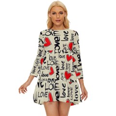 Love Abstract Background Love Textures Long Sleeve Babydoll Dress by nateshop