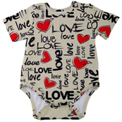 Love Abstract Background Love Textures Baby Short Sleeve Bodysuit by nateshop