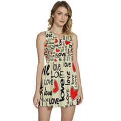 Love Abstract Background Love Textures Sleeveless High Waist Mini Dress by nateshop