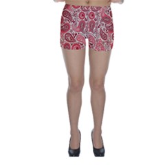 Paisley Red Ornament Texture Skinny Shorts by nateshop