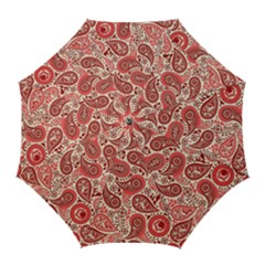 Paisley Red Ornament Texture Golf Umbrellas by nateshop