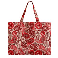 Paisley Red Ornament Texture Zipper Mini Tote Bag by nateshop