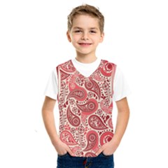 Paisley Red Ornament Texture Kids  Basketball Tank Top by nateshop