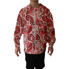 Paisley Red Ornament Texture Kids  Hooded Windbreaker