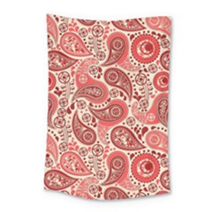 Paisley Red Ornament Texture Small Tapestry