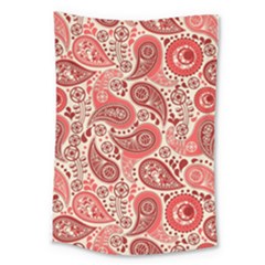 Paisley Red Ornament Texture Large Tapestry