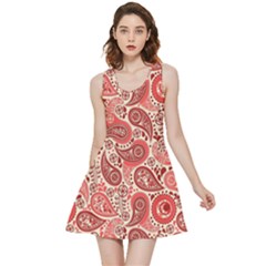 Paisley Red Ornament Texture Inside Out Reversible Sleeveless Dress by nateshop