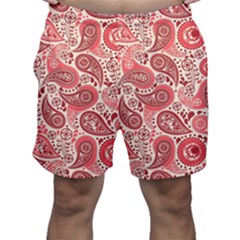 Paisley Red Ornament Texture Men s Shorts by nateshop