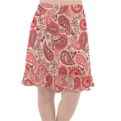 Paisley Red Ornament Texture Fishtail Chiffon Skirt by nateshop