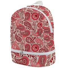 Paisley Red Ornament Texture Zip Bottom Backpack by nateshop