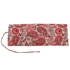 Paisley Red Ornament Texture Roll Up Canvas Pencil Holder (s) by nateshop