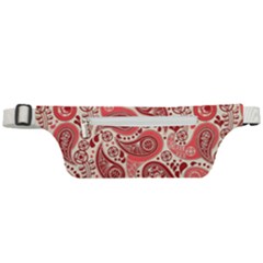 Paisley Red Ornament Texture Active Waist Bag by nateshop