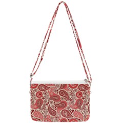 Paisley Red Ornament Texture Double Gusset Crossbody Bag by nateshop