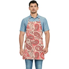 Paisley Red Ornament Texture Kitchen Apron by nateshop