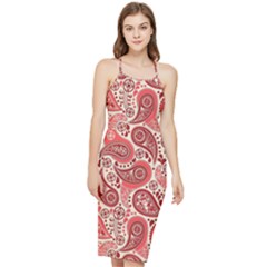 Paisley Red Ornament Texture Bodycon Cross Back Summer Dress by nateshop