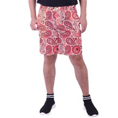 Paisley Red Ornament Texture Men s Pocket Shorts by nateshop