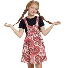 Paisley Red Ornament Texture Kids  Apron Dress by nateshop