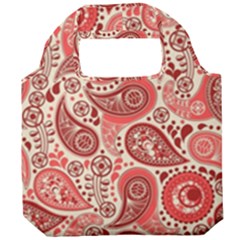 Paisley Red Ornament Texture Foldable Grocery Recycle Bag by nateshop