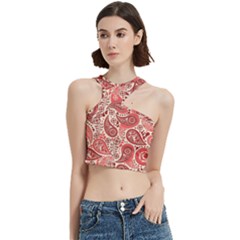 Paisley Red Ornament Texture Cut Out Top by nateshop