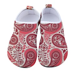 Paisley Red Ornament Texture Men s Sock-style Water Shoes by nateshop