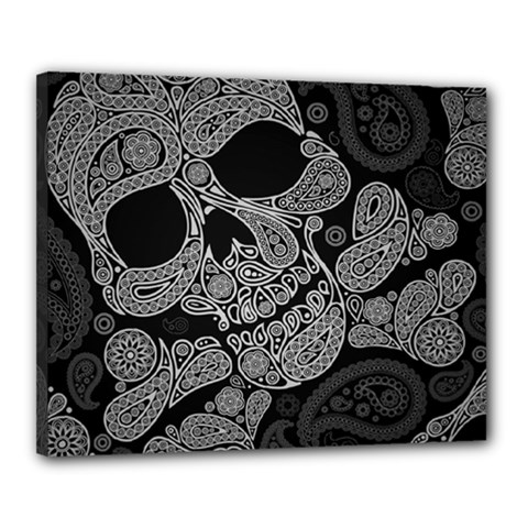 Paisley Skull, Abstract Art Canvas 20  X 16  (stretched) by nateshop