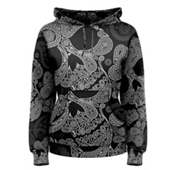 Paisley Skull, Abstract Art Women s Pullover Hoodie by nateshop