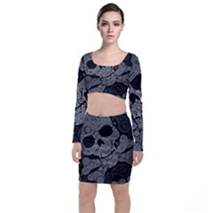 Paisley Skull, Abstract Art Top And Skirt Sets by nateshop