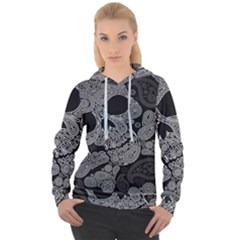 Paisley Skull, Abstract Art Women s Overhead Hoodie by nateshop