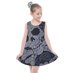 Paisley Skull, Abstract Art Kids  Summer Dress by nateshop