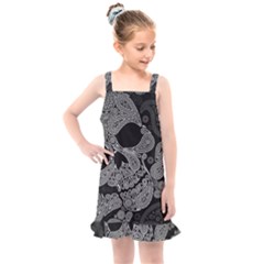 Paisley Skull, Abstract Art Kids  Overall Dress by nateshop