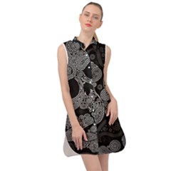 Paisley Skull, Abstract Art Sleeveless Shirt Dress by nateshop