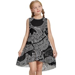 Paisley Skull, Abstract Art Kids  Frill Swing Dress by nateshop