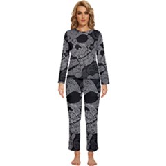 Paisley Skull, Abstract Art Womens  Long Sleeve Lightweight Pajamas Set by nateshop