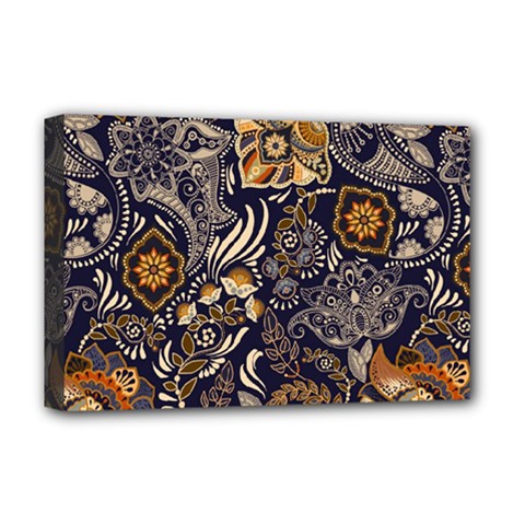 Paisley Texture, Floral Ornament Texture Deluxe Canvas 18  X 12  (stretched) by nateshop