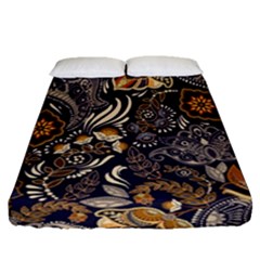 Paisley Texture, Floral Ornament Texture Fitted Sheet (queen Size) by nateshop