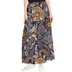 Paisley Texture, Floral Ornament Texture Maxi Chiffon Skirt