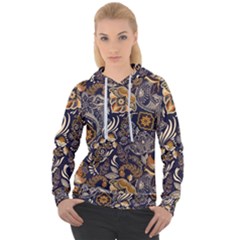 Paisley Texture, Floral Ornament Texture Women s Overhead Hoodie