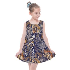 Paisley Texture, Floral Ornament Texture Kids  Summer Dress by nateshop