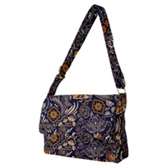 Paisley Texture, Floral Ornament Texture Full Print Messenger Bag (m) by nateshop