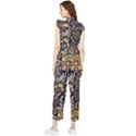 Paisley Texture, Floral Ornament Texture Women s Frill Top Chiffon Jumpsuit View2