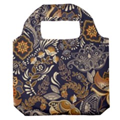 Paisley Texture, Floral Ornament Texture Premium Foldable Grocery Recycle Bag by nateshop