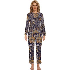 Paisley Texture, Floral Ornament Texture Womens  Long Sleeve Lightweight Pajamas Set by nateshop