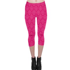 Pink Pattern, Abstract, Background, Bright Capri Leggings  by nateshop