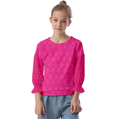 Pink Pattern, Abstract, Background, Bright Kids  Cuff Sleeve Top by nateshop