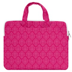 Pink Pattern, Abstract, Background, Bright Macbook Pro 16  Double Pocket Laptop Bag  by nateshop