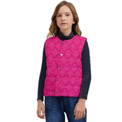 Pink Pattern, Abstract, Background, Bright Kid s Button Up Puffer Vest	