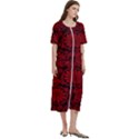 Red Floral Pattern Floral Greek Ornaments Women s Cotton Short Sleeve Nightgown View3