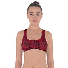 Red Floral Pattern Floral Greek Ornaments Got No Strings Sports Bra by nateshop